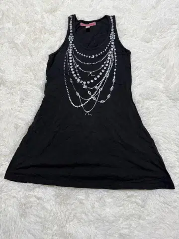 EVISU DONNA 탱크탑 원피스 목걸이 프린트 블랙 34
