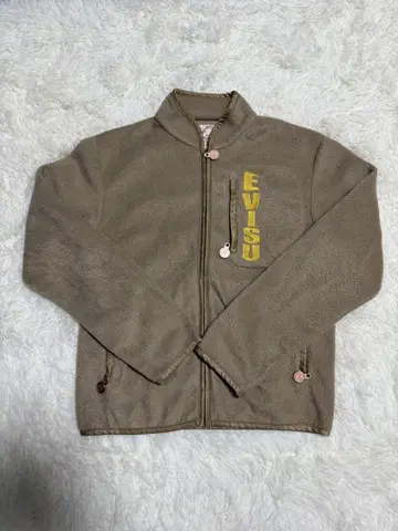 EVISU 플리스 자켓 보아 카모메 자수 안감 디자인 사이즈 34