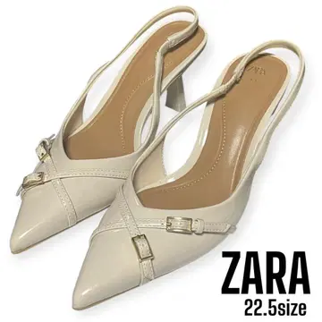 ZABA 베이지 슬링백 펌프스 22.5 사이즈 상당