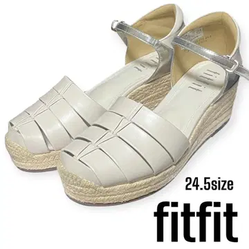 fitfit 샌들 청키 힐 24.5cm 토 커버 웨지 샌들
