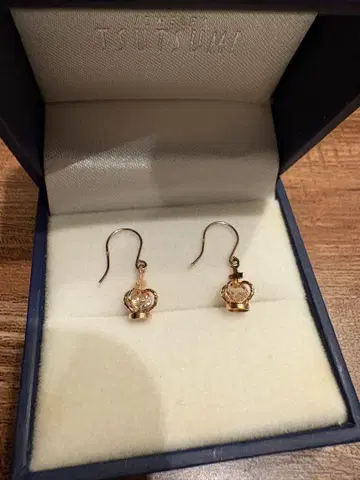 K10 핑크 골드 귀걸이 크라운