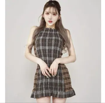 '다리치' 체크 콤비 미니 원피스 freeL!