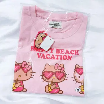 헬로키티 HAPPY BEACH VACATION 티셔츠 M 일광화상