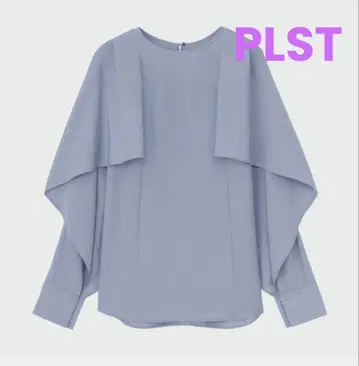 PLST 시어 케이프 블라우스
