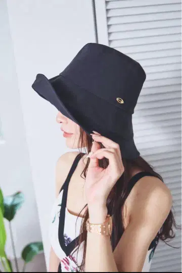 나루세 아이리 반영구 UV 차단 모자 블랙 모자 검정