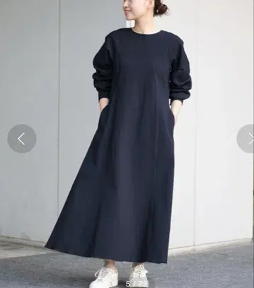 새상품 IENA 이에나 암 개더 원피스 네이비 원피스 38