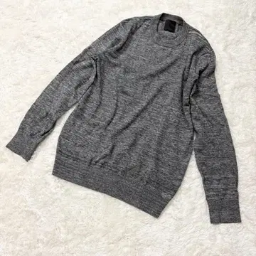 H&M 면 100% 그레이 니트 스웨터 긴팔 M 세탁기 OK 유니섹스