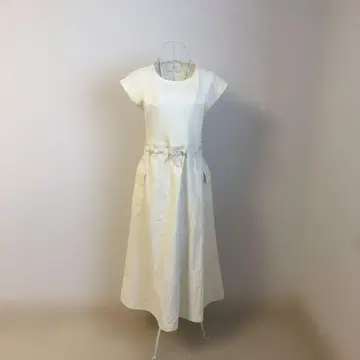 아이보리 리브 캐주얼 드레스
