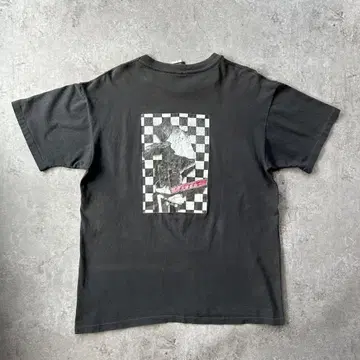 90s 반스 반스 티셔츠 USA제 블랙 L 상당 체커