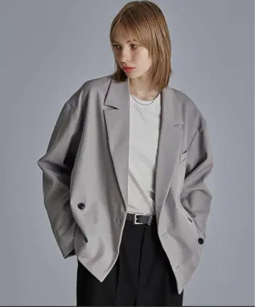 드레이프 오버 더블 숏 자켓 [셋업 가능]