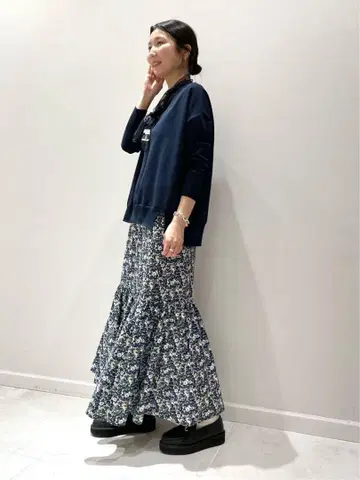 이에나 모티브 플라워 캉캉 스커트 스커트