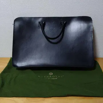 글렌 로얄 GLENROYAL 네이비 가죽 브리프 케이스