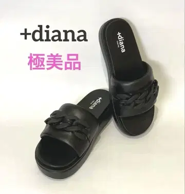 컨디션 최상 +diana 플러스 다이애나 체인 슬라이드 샌들 블랙 M