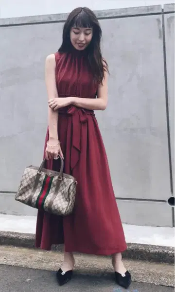 아메리빈티지 SHIRRING LONG DRESS