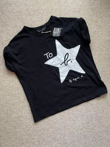 새상품 애니에스 티셔츠 블랙 별 프린트 스팽글