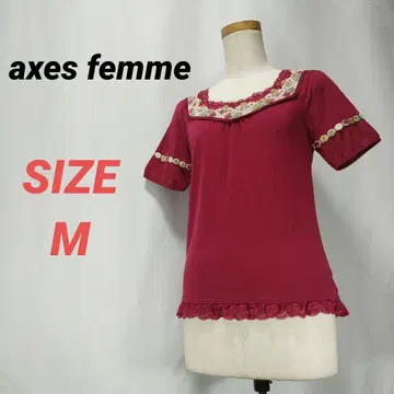 axes femme 엑시즈팜 티셔츠 꽃 자수 레이스 M
