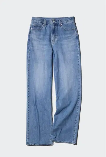 유니클로(UNIQLO) 와이드 스트레이트 청바지 블루(BLUE) 36인치