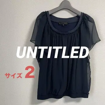 UNTITLED 쉬폰 블라우스 네이비 사이즈 2 (M)