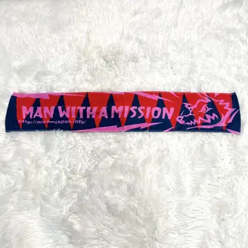 MAN WITH A MISSION 맨 위드 머플러 타월 레드 네이비 핑크