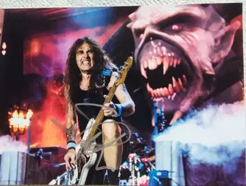 아이언 메이든 스티브 해리스 친필 사인 포함 사진 IRON MAIDEN