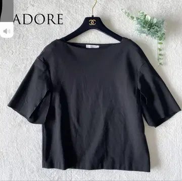 ADORE 어도어 디자인 슬리브 하프 슬리브 풀오버 블랙 38