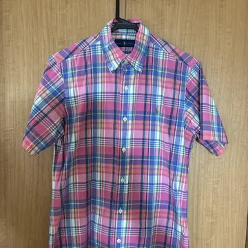 Ralph Lauren 반팔 셔츠 M 핑크 계열 체크