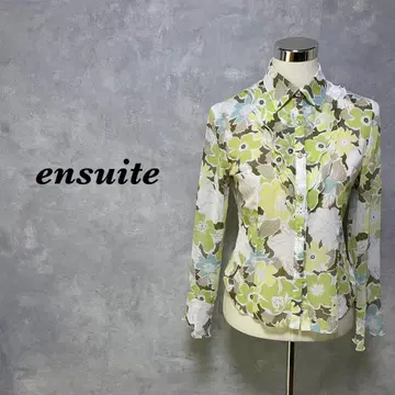ensuite 블라우스 프릴 꽃무늬 플레어 소매 2 멀티 컬러 4151