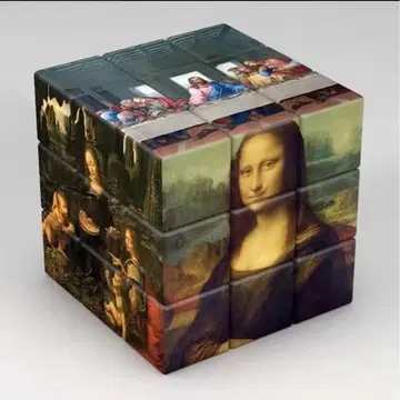 다빈치의 회화가 그려진 루빅스 큐브 모나리자 (한 변 56mm)