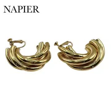 NAPIER 네이피어 미국 빈티지 파이프 귀걸이 골드