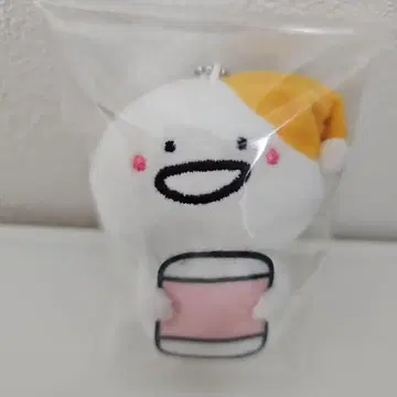 문구와 함께 봉제 인형 마스코트 공 체인 키링.