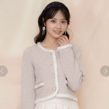 라메 트위드 니트 가디건 트위드 윌 가디건