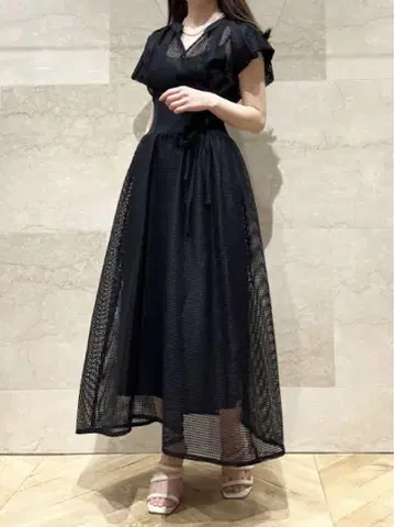 새상품급 SNIDEL 스나이델 롱 원피스 플레어 원피스 블랙 M