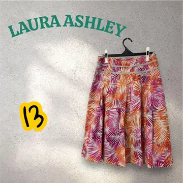 LAURA ASHLEY 로라 애슐리 팜 리프 무늬 플레어 스커트 13