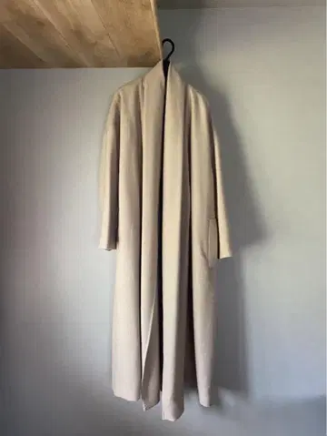 퓨어 알파카 숄카라 롱 코트 에부르