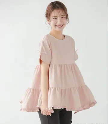 핏 모어 Fit more 슬릿 슬리브 밑단 프릴 티어드