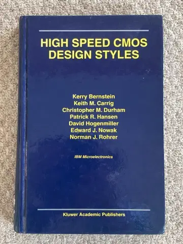 High Speed CMOS Design Styles 하드 커버
