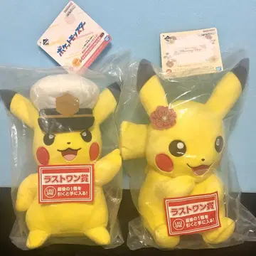 포켓몬 제일복권 라스트원상 캡틴 피카츄 봉제 인형 등