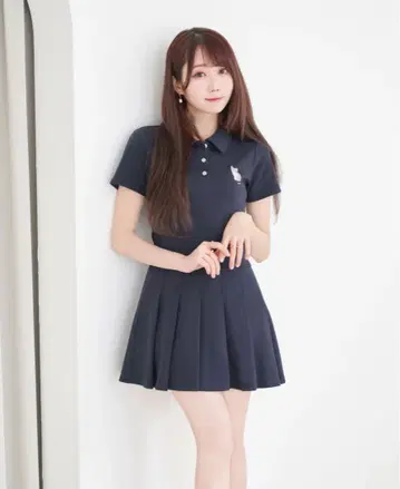 로즈뮤즈 키튼 와펜 폴로 원피스