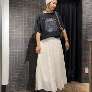 JEANASIS 뉘앙스 프린트 플레어 스커트