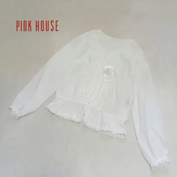 미사용 새상품 PINKHOUSE 핑크하우스 핀턱 블라우스 화이트 L