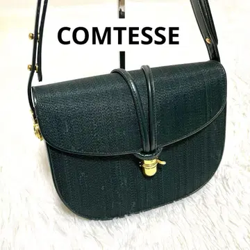 COMTESSE 네이비 호스 헤어 토트백 숄더백 2way
