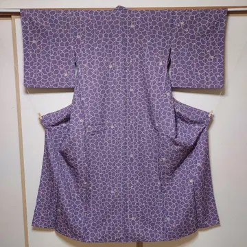 새상품급 코몬 기모노 단이, 카라 64.5cm, 길이 154cm
