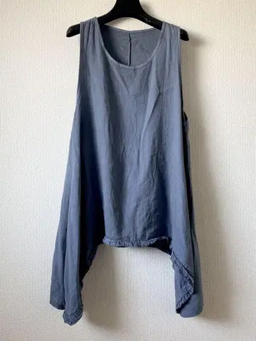 100% 린넨 슬리브리스 상의 이탈리아제