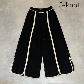 5-knot 파이브 노트 블랙 레이온 와이드 팬츠 일본제 R159