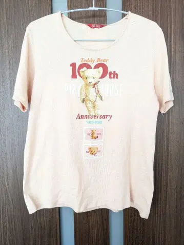 핑크하우스 100주년 기념일 테디베어 티셔츠