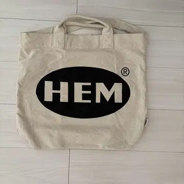 HEM 로고 프린트 토트백