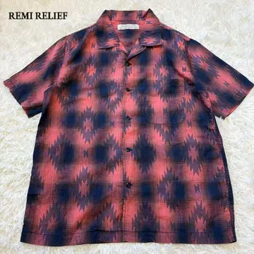 REMI RELIEF 오픈 카라 셔츠 오버 사이즈 M~L 상당 린넨