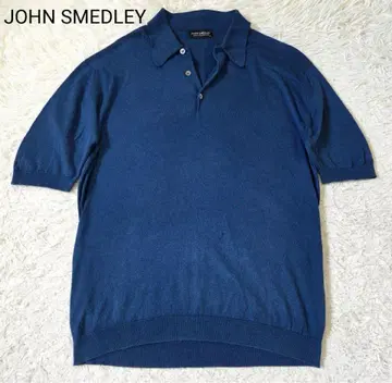 JOHN SMEDLEY 씨 아일랜드 코튼 피케 셔츠 사이즈 S 블루