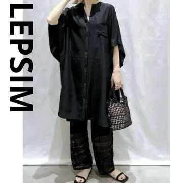 LEPSIM 렙심 사라키레 판초 원피스 오버 사이즈 셔츠 블랙
