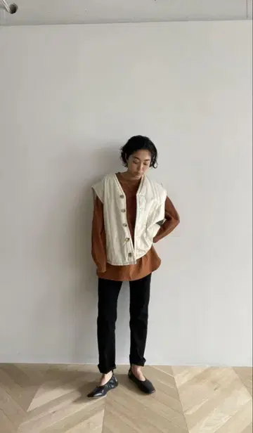 아이보리 더블 퀼팅 베스트 searoomlynn